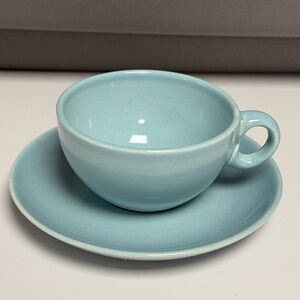 Russel Wright Iroquois Blue CoffeeTea Cup & Saucer